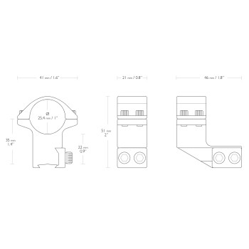 Hawke Extension Ring Mounts 22120 - 9-11mm 1" High 1" Ext Hawke Extension Ring Mounts 22120 - 9-11mm 1" High 1" Ext